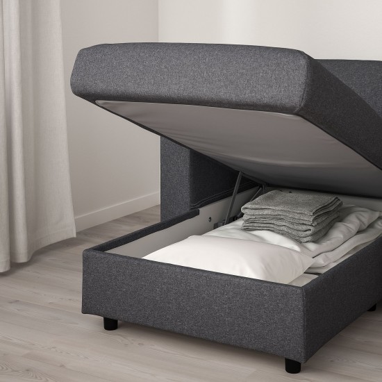 VIMLE 2'li yataklı kanepe ve uzanma koltuğu, gunnared orta gri