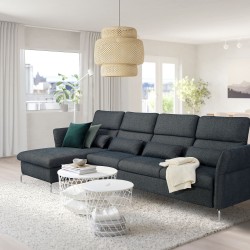FAMMARP 4'lü kanepe ve uzanma koltuğu, tallmyra siyah-gri