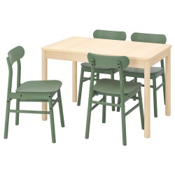 RÖNNINGE mutfak masası takımı, huş-yeşil