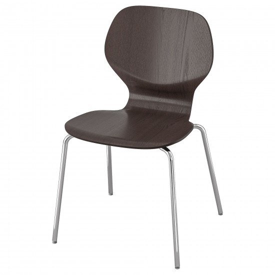 SIGTRYGG/SEFAST sandalye, koyu kahve-krom kaplama