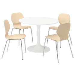 DOCKSTA/SIGTRYGG mutfak masası takımı, beyaz-huş