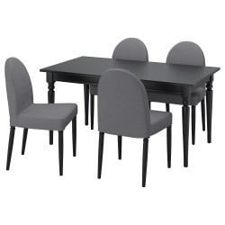 INGATORP/DANDERYD yemek masası takımı, siyah-vissle gri