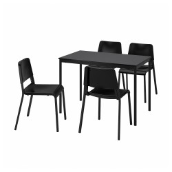 SANDSBERG/TEODORES mutfak masası takımı, siyah