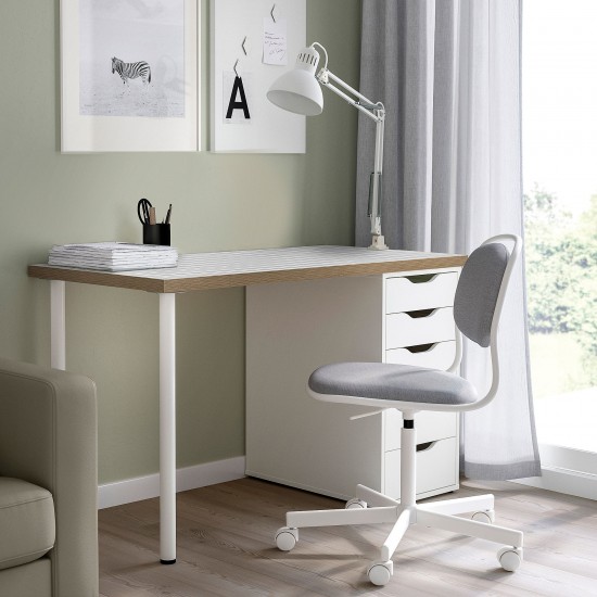 LAGKAPTEN/ALEX çalışma masası, beyaz-antrasit