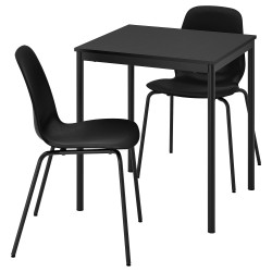 SANDSBERG/LIDAS mutfak masası takımı, siyah