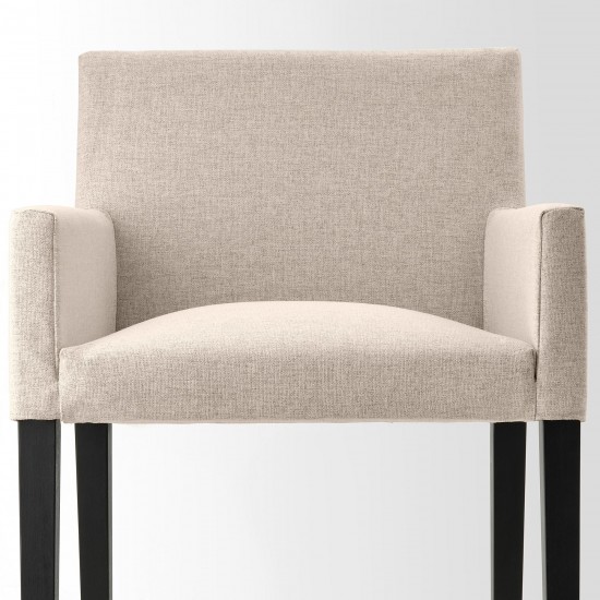 MARENAS kolçaklı kumaş sandalye, siyah-Gunnared bej