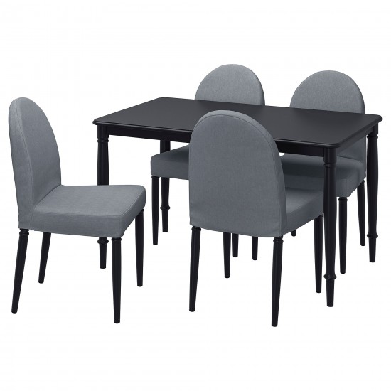 DANDERYD mutfak masası takımı, siyah-vissle gri