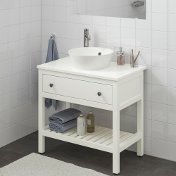 HEMNES/KATTEVIK lavabo dolabı kombinasyonu, beyaz