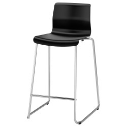 GLENN bar sandalyesi, siyah-krom kaplama