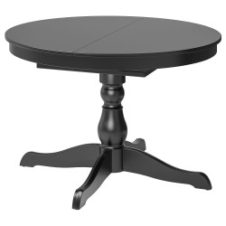 INGATORP yuvarlak yemek masası, siyah
