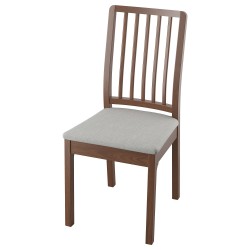 EKEDALEN döşemeli ahşap sandalye, kahverengi-Orrsta açık gri