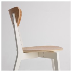 NORDMYRA ahşap sandalye, bambu-beyaz