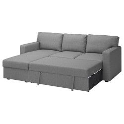 BARSLÖV 3'lü kanepe ve uzanma koltuğu, tibbleby bej-gri