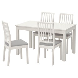 LANEBERG/EKEDALEN yemek masası takımı, beyaz