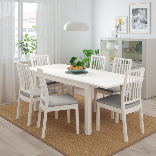 LANEBERG/EKEDALEN yemek masası takımı, beyaz