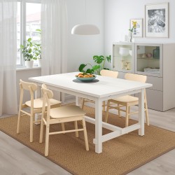 NORDVIKEN/RÖNNINGE yemek masası takımı, beyaz-huş