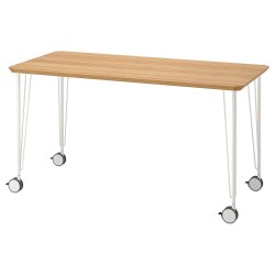 ANFALLARE/KRILLE çalışma masası, bambu-beyaz