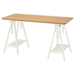 ANFALLARE/MITTBACK çalışma masası, bambu-beyaz