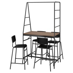 HAVERUD/STIG bar masası ve tabure seti, siyah