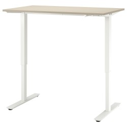 TROTTEN yüksekliği ayarlanabilen çalışma masası, bej-beyaz