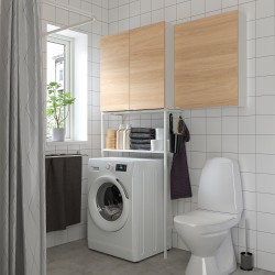 ENHET çamaşır odası ve banyo için raf kombinasyonu, beyaz-meşe