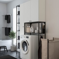ENHET çamaşır odası ve banyo için raf kombinasyonu, beyaz-antrasit