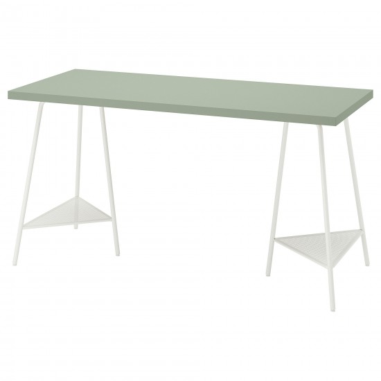 LAGKAPTEN/TILLSLAG çalışma masası, açık yeşil-beyaz