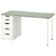 LAGKAPTEN/ALEX çalışma masası, açık yeşil-beyaz