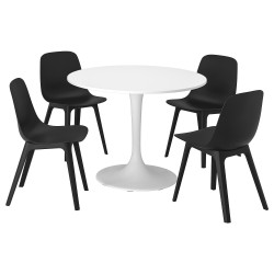 DOCKSTA/ODGER mutfak masası takımı, beyaz-antrasit