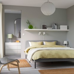 SLATTUM/KULLEN yatak odası takımı, beyaz-knisa açık gri