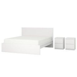 MALM/LINDBADEN yatak odası takımı, beyaz