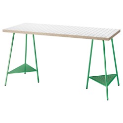 LAGKAPTEN/TILLSLAG çalışma masası, beyaz-antrasit-yeşil
