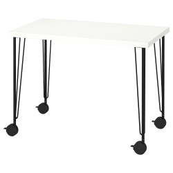 LINNMON/KRILLE çalışma masası, beyaz-siyah