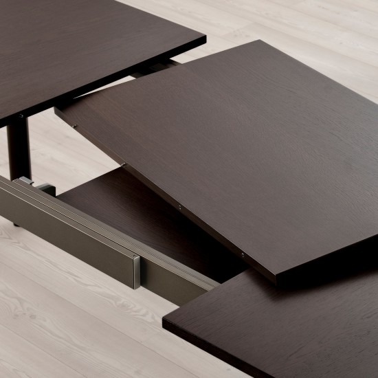 STRANDTORP/MARENAS yemek masası takımı, kahverengi-siyah/Gunnared koyu gri