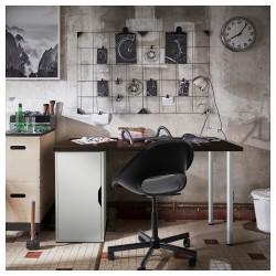 LAGKAPTEN/ALEX çalışma masası, venge-beyaz