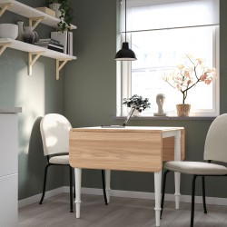 DANDERYD/EBBALYCKE mutfak masası takımı, beyaz/meşe kaplama-IDEKULLA bej