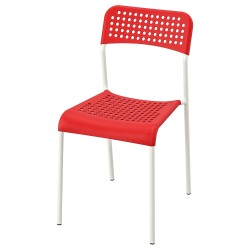 ADDE plastik sandalye, kırmızı-beyaz
