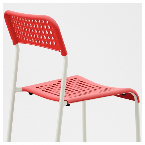 ADDE plastik sandalye, kırmızı-beyaz