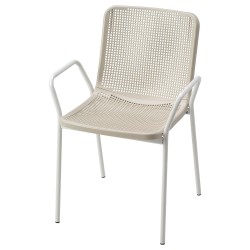 TORPARÖ kolçaklı sandalye, beyaz-bej