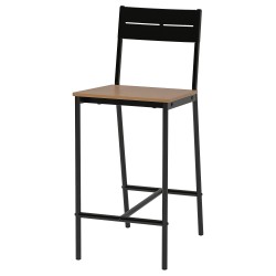 SANDSBERG bar sandalyesi, siyah-kahverengi