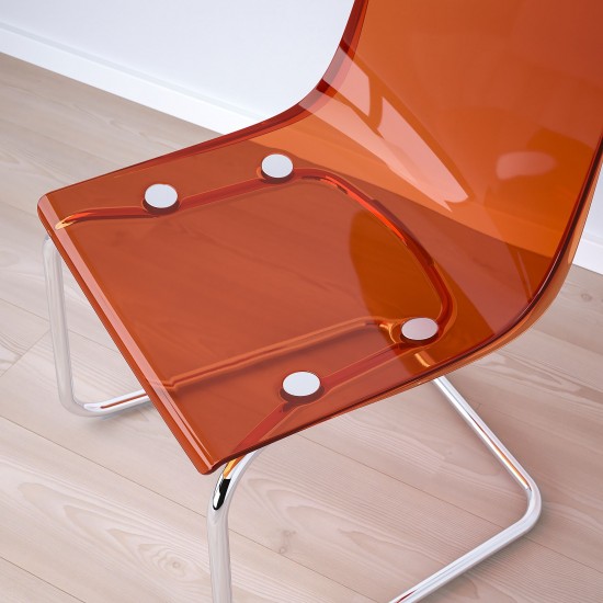 TOBIAS plastik sandalye, kırmızı-krom kaplama