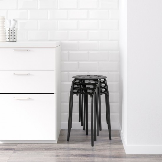MELLTORP/MARIUS mutfak masası takımı, beyaz-siyah