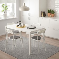 MELLTORP/ADDE mutfak masası takımı, beyaz