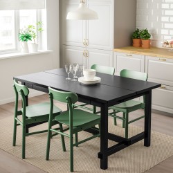 NORDVIKEN/RÖNNINGE yemek masası takımı, siyah-yeşil
