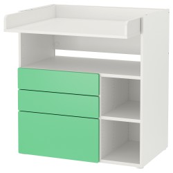 SMASTAD alt değiştirme masası, beyaz-yeşil