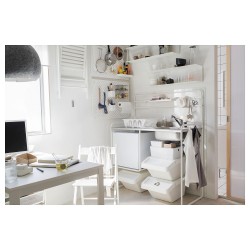 SUNNERSTA/LILLVIKEN mini mutfak, beyaz-paslanmaz çelik
