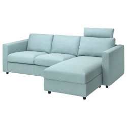 VIMLE 2'li kanepe ve uzanma koltuğu, saxemara açık mavi