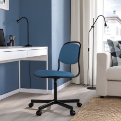 ÖRFJALL çalışma sandalyesi, siyah-vissle mavi