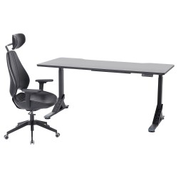 UPPSPEL/GRUPPSPEL oyuncu masası ve sandalyesi, siyah