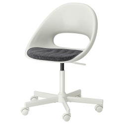 LOBERGET/MALSKAR çalışma sandalyesi, beyaz-koyu gri